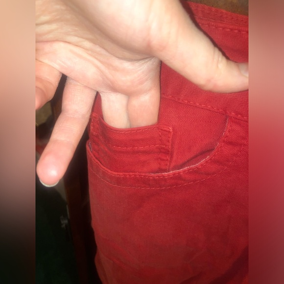 Guess Red Denim Low Rise Stretch Capris With Real Pockets size 28 - Picture 6 of 16